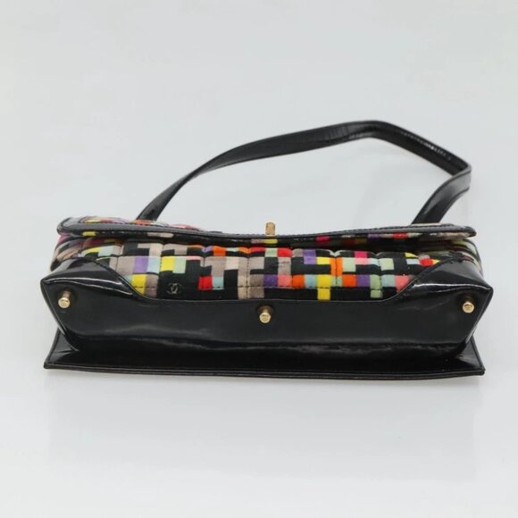 CHANEL Shoulder Bag Velor Gold Multicolor CC Auth 120922 - Picture 6 of 15